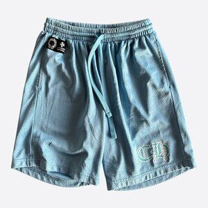 Chrome Hearts Blue & White Logo Mesh Shorts